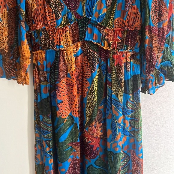 Farm Rio Puff Sleeve Maxi Dress Size XXS NWT - Picture 8 of 16